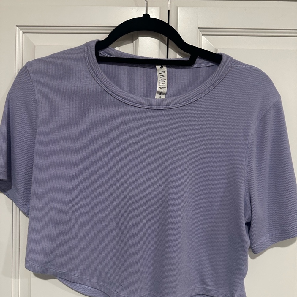 Lululemon Lavender Ribbed Modal Cropped Top Like New